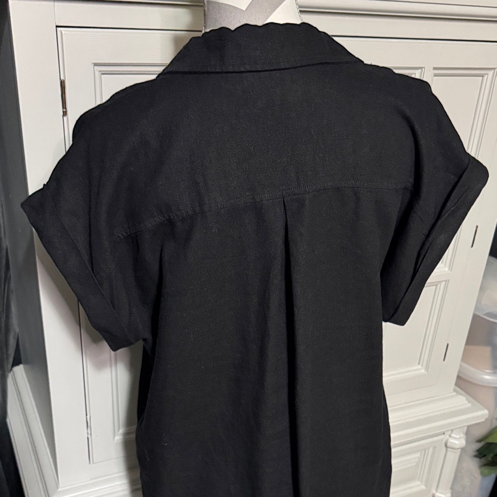 Elegant Calvin Klein Black Shirt Dress Size 12 - Picture 8 of 11